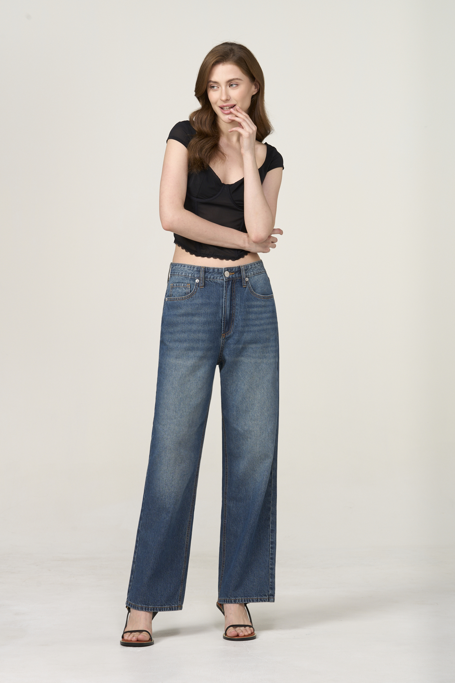 casual loose-fit denim jeans