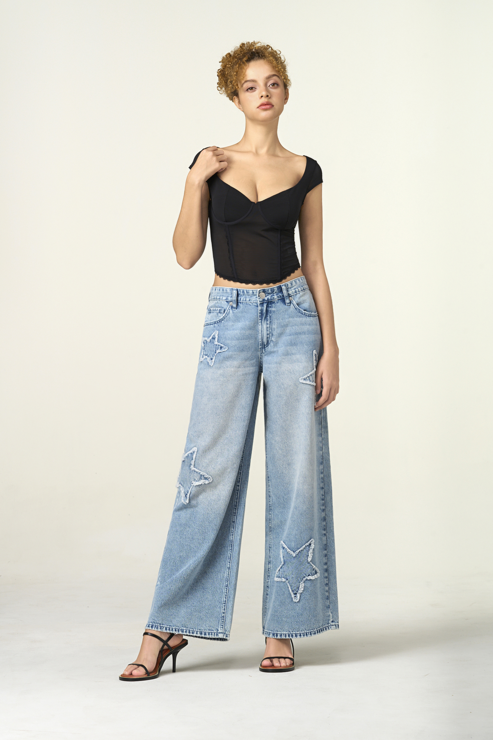 casual loose-fit denim jeans